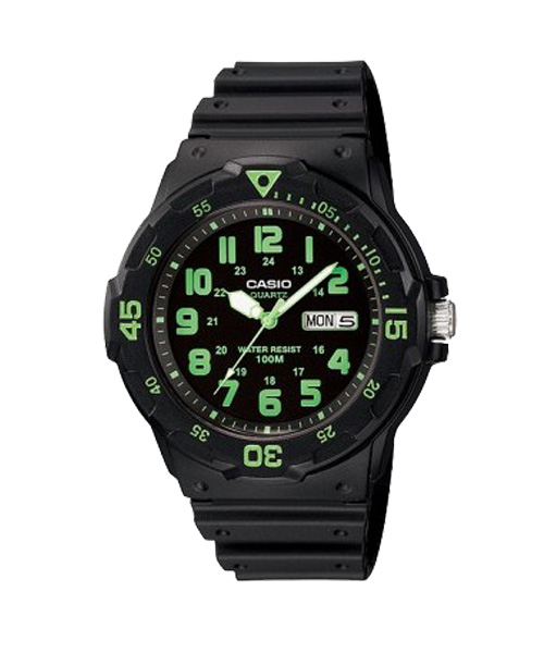 CASIO นาฬิกาคาสิโอ นาฬิกาข้อมือ นาฬิกากันน้ำ นาฬิกาของแท้ ประกันศูนย์ CMG 1 ปี รุ่น MRW-200H-3B นาฬิกาสีดำ