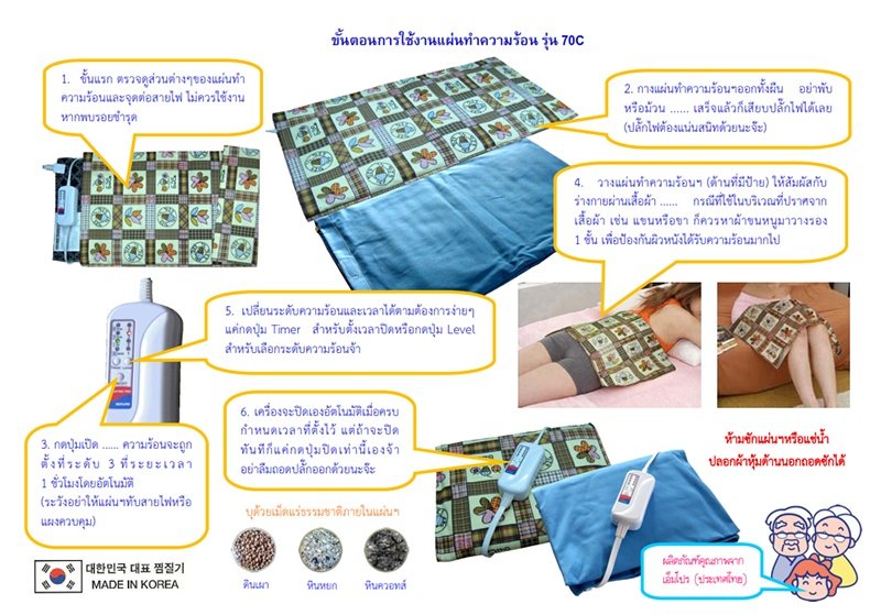 SEKURE แผ่นทำความร้อน กระเป๋าน้ำร้อน รุ่น TYE160 ขนาด 30 cm x 45 cm ( สีลายดอกน้ำตาล )