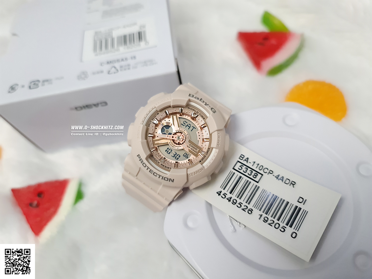 CASIO BABY-G นาฬิกาข้อมือ นาฬิกากันน้ำ นาฬิกาของแท้ ประกันศูนย์ CMG 1 ปี รุ่น BA-110XCP-4A นาฬิกาสีชมพู