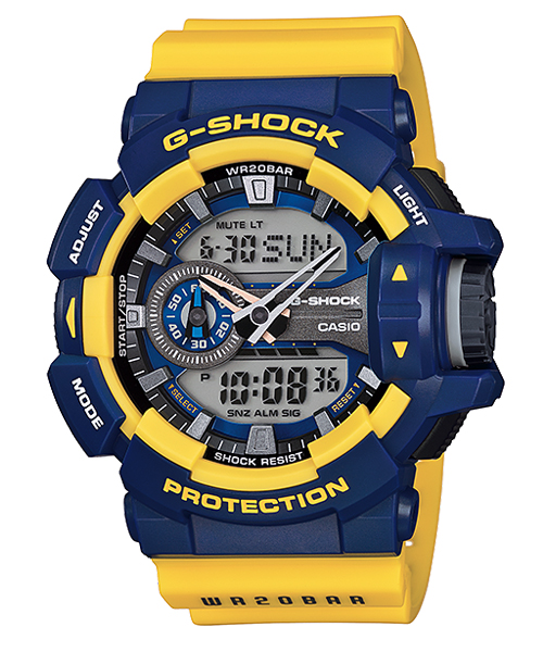 CASIO G-SHOCK นาฬิกาข้อมือ นาฬิกากันน้ำ นาฬิกาของแท้ ประกันศูนย์ CMG 1 ปี รุ่น GA-400-9B นาฬิกาสีเหลือง