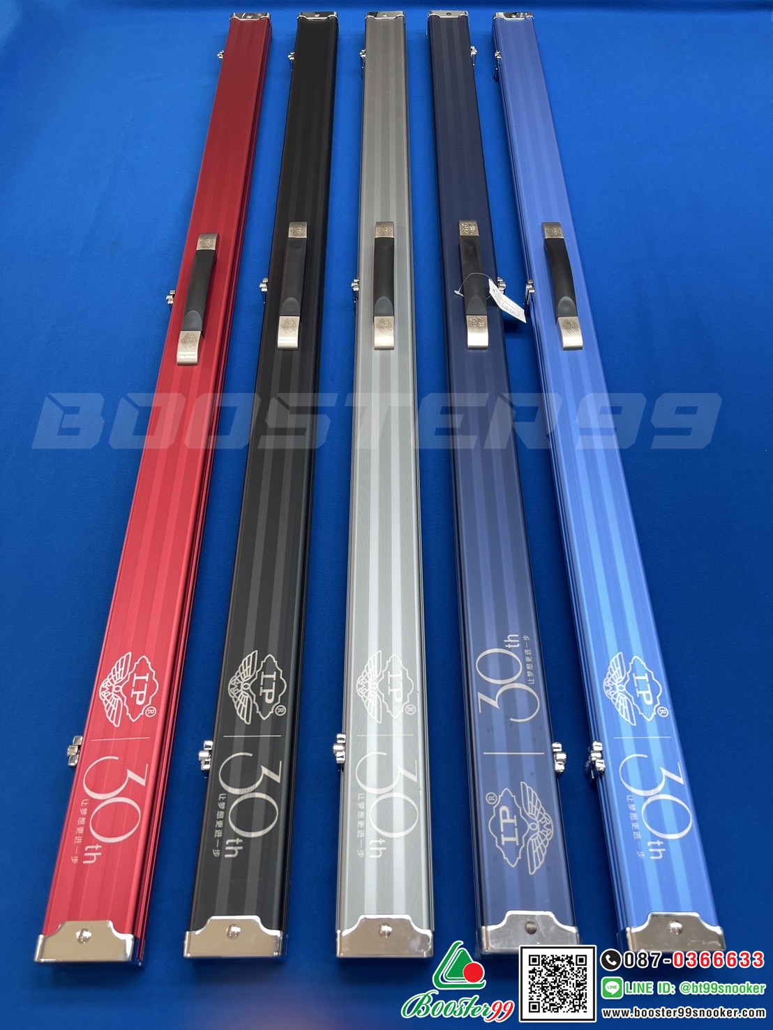 กล่อง ไม้คิว ท่อนเดียว 2ช่อง อลูมิเนียม หัวหุ่ม โครเมียม แบร์น LP