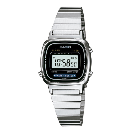 CASIO MID YEAR SALE นาฬิกาคาสิโอ พร้อมส่ง นาฬิกาข้อมือ นาฬิกากันน้ำ นาฬิกาของแท้ BTS ประกันศูนย์ CMG 1 ปี รุ่น LA670WA-1 นาฬิกาสีเงิน
