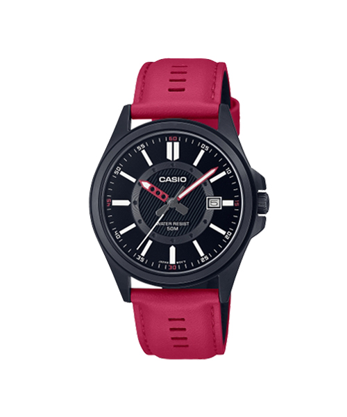 CASIO นาฬิกาคาสิโอ นาฬิกาข้อมือ นาฬิกากันน้ำ นาฬิกาของแท้ ประกันศูนย์ CMG 1 ปี รุ่น MTP-E700BL-1E นาฬิกาสีแดง