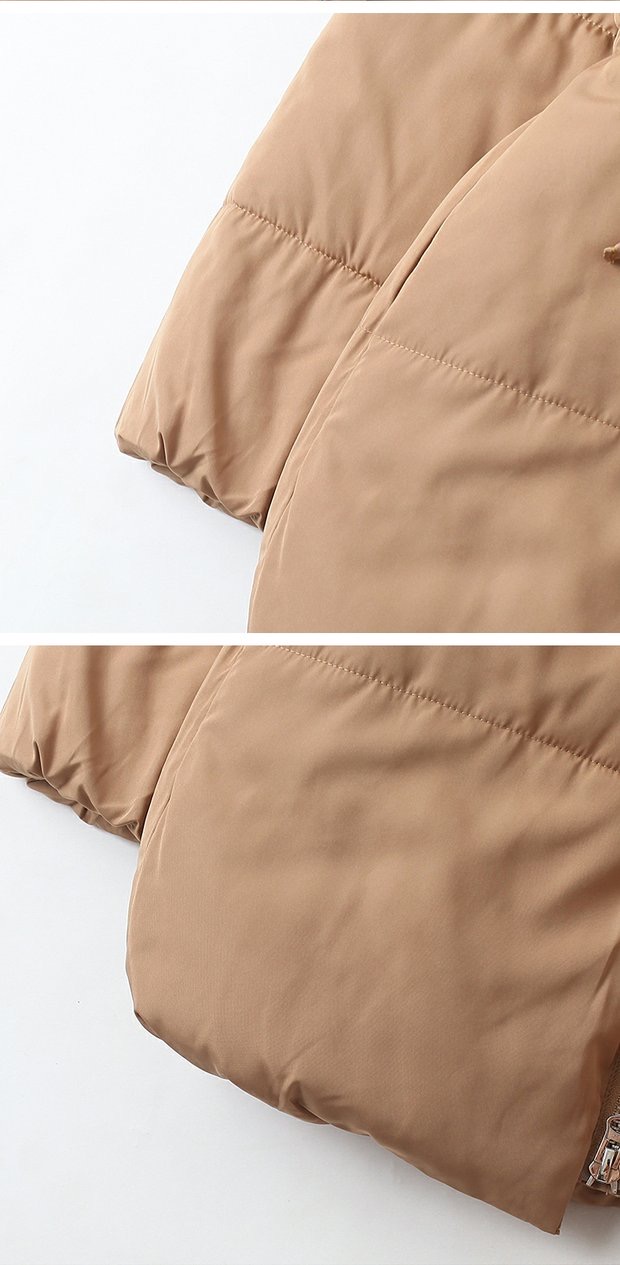 เสื้อกันหนาว เสื้อฮู้ดเฟอร์ บุนวมอุ่น สีนู้ดส้ม แบรนด์ Cranberry jeans (padded puffer coat สำเนา