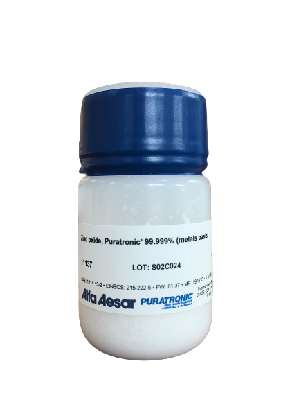 Zinc Oxide, Puratronic®, 99.999% (metals basis) Alfa Aesar™