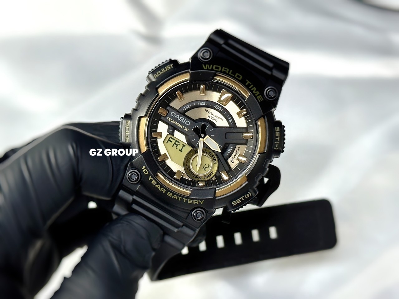 CASIO MID YEAR SALE นาฬิกาคาสิโอ พร้อมส่ง นาฬิกาข้อมือ นาฬิกากันน้ำ นาฬิกาของแท้ BTS ประกันศูนย์ CMG 1 ปี รุ่น AEQ-110BW-9A นาฬิกาสีดำ