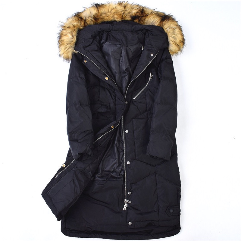 เสื้อกันหนาว โค้ทขนเป็ด เสื้อฮู้ดเฟอร์ บุขนเป็ด สีดำ (padded puffer coat สำเนา สำเนา ดำ