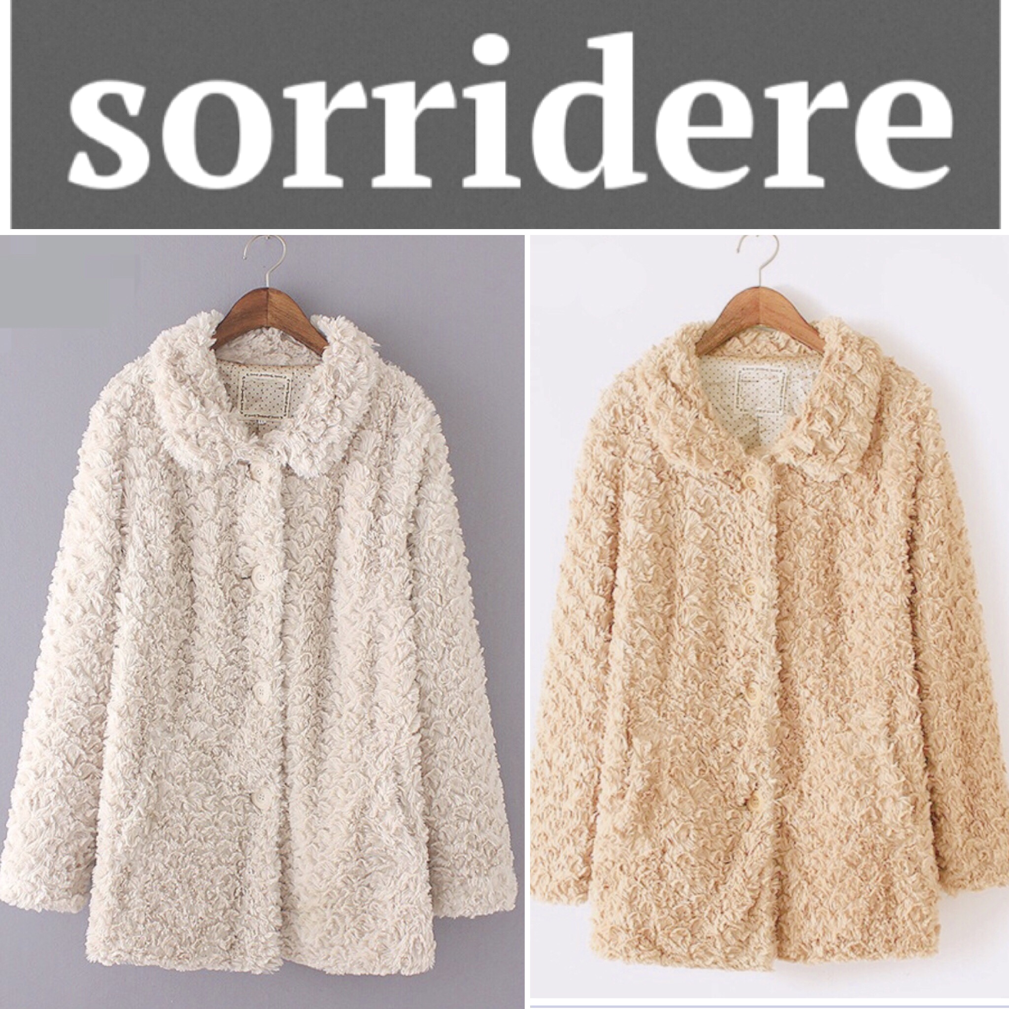 เสื้อกันหนาว เสื้อคลุมกันหนาว เสื้อโค้ท ขนกระต่ายเทียม สีขาวครีม แบรนด์SORRIDERE JAPANแท้100% ขนเนียน นุ่ม แนรนด์เนมเกาหลีคะ ได้มาไซส์ละตัว เท่านั้นค่า Size L/3L/4L สำเนา