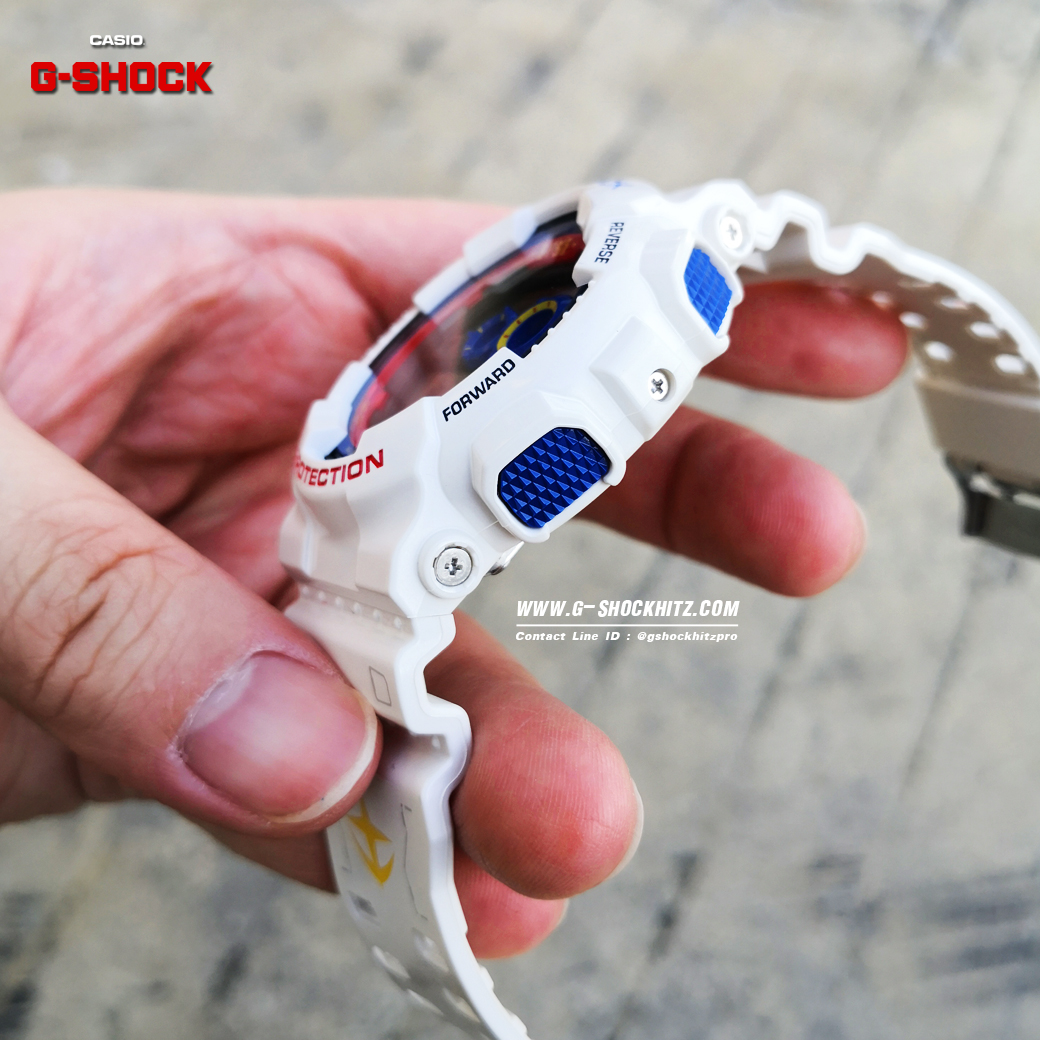 CASIO G-SHOCK นาฬิกาข้อมือ นาฬิกากันน้ำ นาฬิกาของแท้ ประกันศูนย์ CMG 1 ปี รุ่น GD-100 GUNDAM Mobile Suit นาฬิกาสีขาว