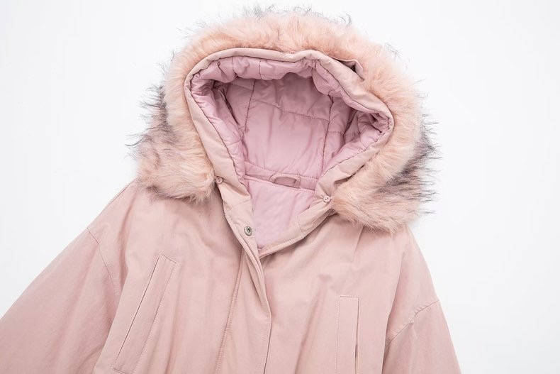 เสื้อโค้ทฮูท BERSHKAกันหนาว Parka สีชมพูอ่อน แต่งขนเฟอร์ ซับขนอุ่นด้านใน (เฟอร์ & ขนอุ่นด้านใน ถอดได้คะ) ดลบได้เลยคะ Size XS/S/M/ L/XL/XXL เขียว