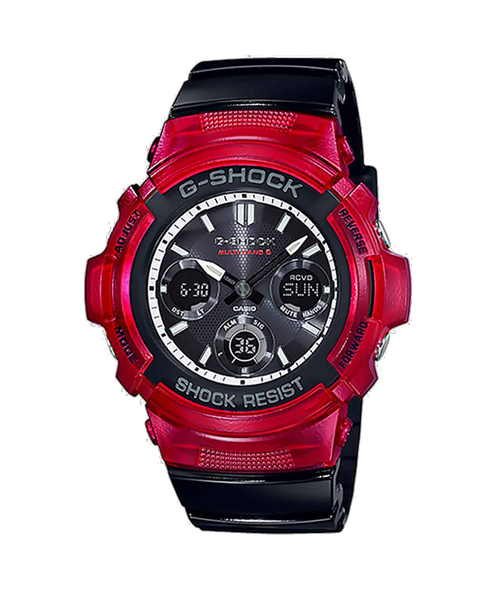 CASIO G-SHOCK นาฬิกาข้อมือ นาฬิกากันน้ำ นาฬิกาของแท้ ประกันศูนย์ CMG 1 ปี รุ่น AWG-M100SRB-4A นาฬิกาสีแดง