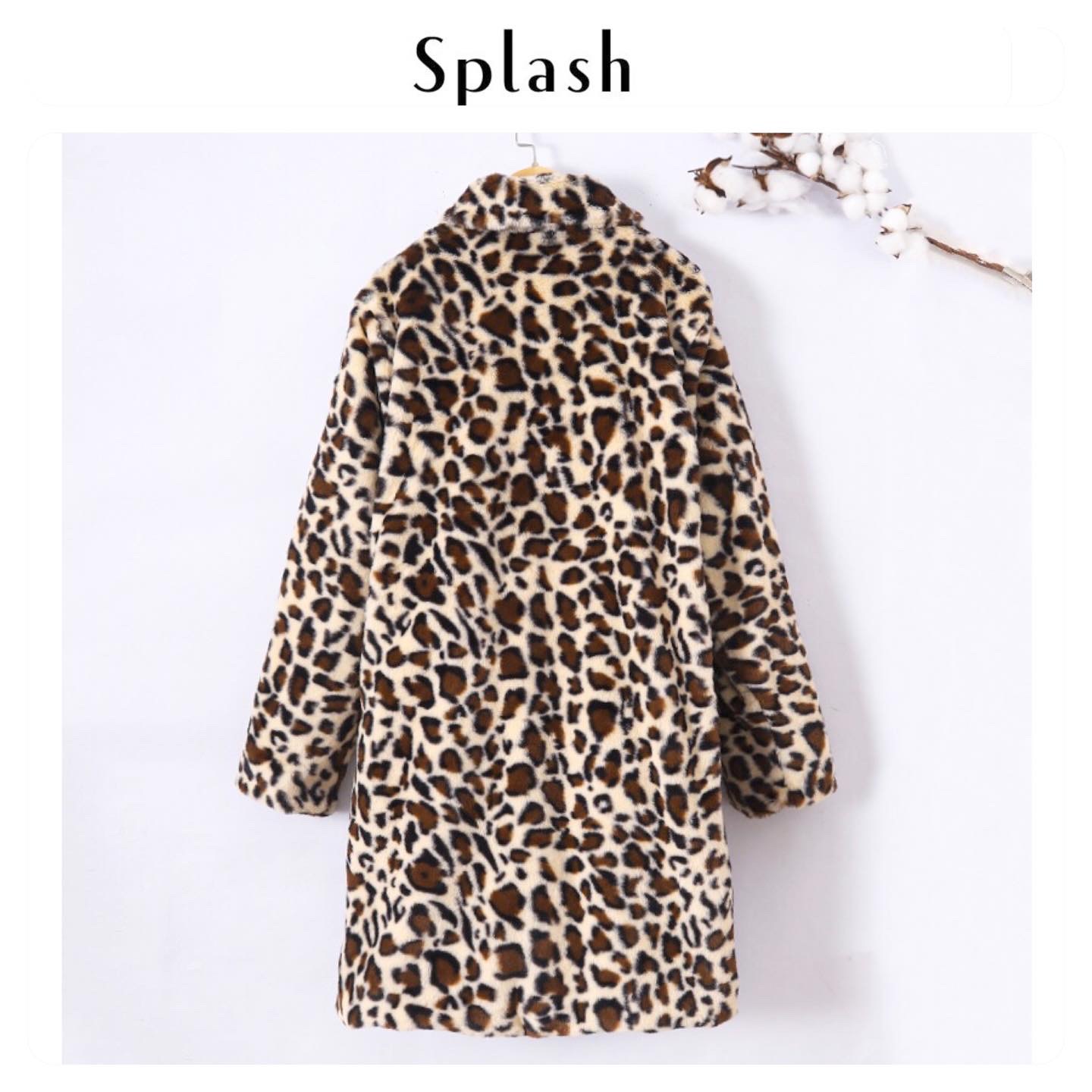 Splash เสื้อโค้ทเฟอร์ ลายเสือ กันหนาว เสื้อขนเฟอร์ ลายเสือ แบรนด์ SPLASH เนื้อขนนุ่มละเอียด นิ่มมากค่ะแบรนด์ สำเนา สำเนา ลายเสือ