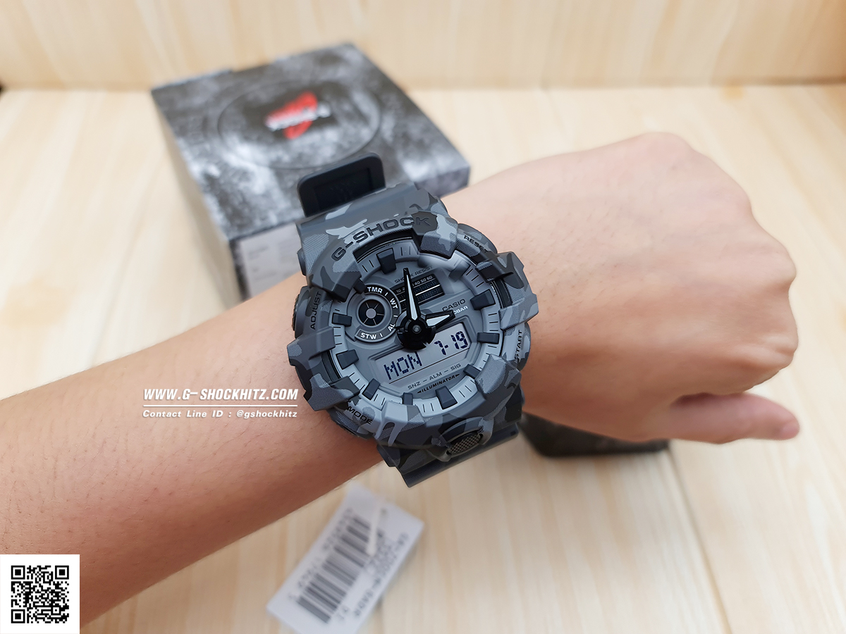 CASIO G-SHOCK นาฬิกาข้อมือ นาฬิกากันน้ำ นาฬิกาของแท้ ประกันศูนย์ CMG 1 ปี รุ่น GA-700CM-8A นาฬิกาสีเทา
