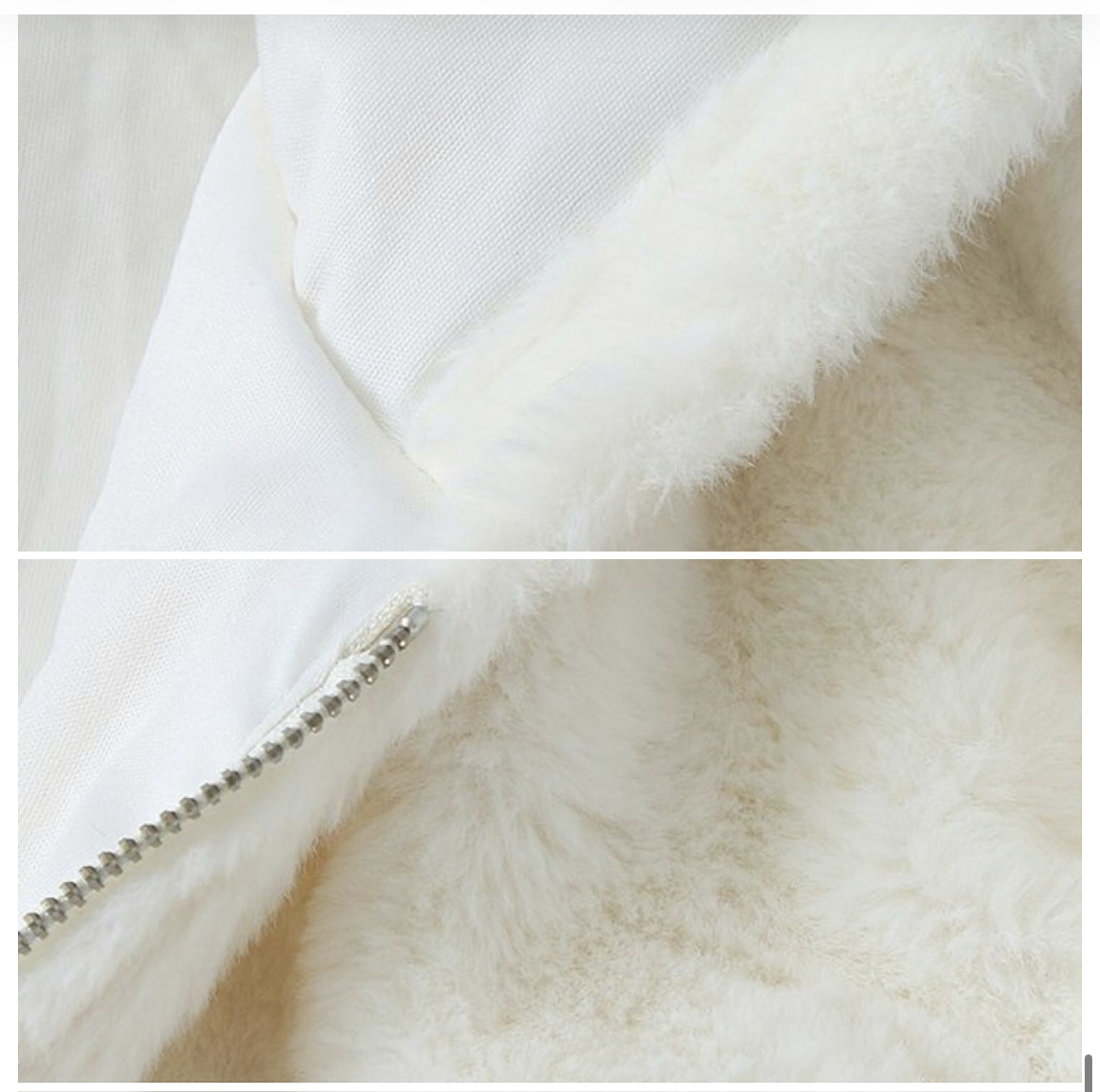 Forever21 เสื้อเฟอร์กันหนาว หมวกฮู้ด เสื้อขน แบรนด์ forever21 (FLUFFY COAT) ขาว