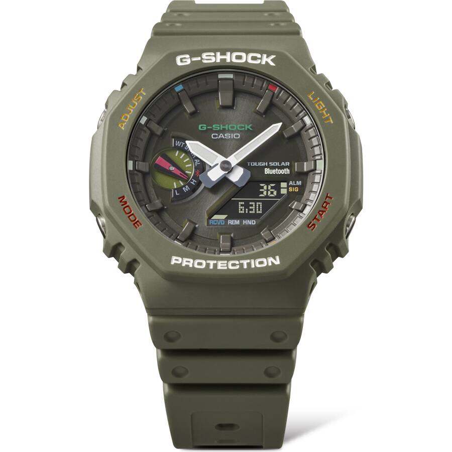 CASIO MID YEAR SALE G-SHOCK นาฬิกาข้อมือ นาฬิกากันน้ำ นาฬิกาของแท้ ประกันศูนย์ CMG 1 ปี รุ่น GA-B2100FC-3A นาฬิกาสีเขียว