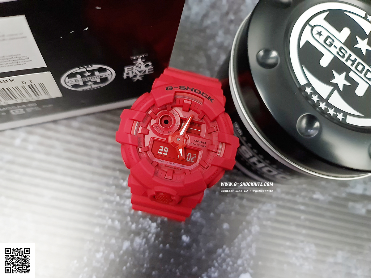 CASIO MID YEAR SALE G-SHOCK พร้อมส่ง นาฬิกาข้อมือ นาฬิกากันน้ำ นาฬิกาของแท้ ประกันศูนย์ CMG 1 ปี รุ่น GA-735C-4A นาฬิกาสีแดง