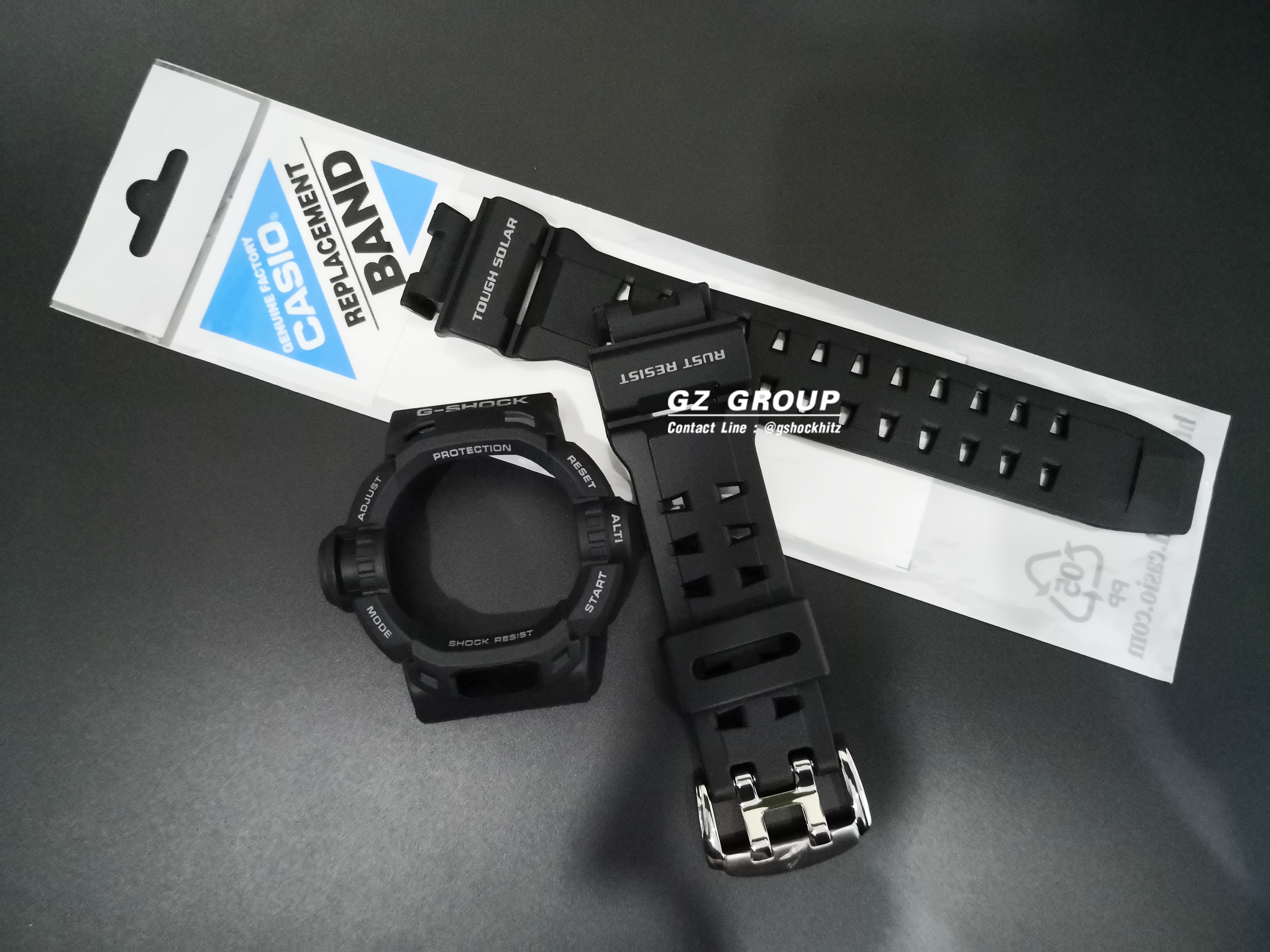 CASIO GENUINE FACTORY CASIO REPLACEMENT อะไหล่นาฬิกา G-SHOCK รุ่น G-9200-1 กรอบสายสีดำ