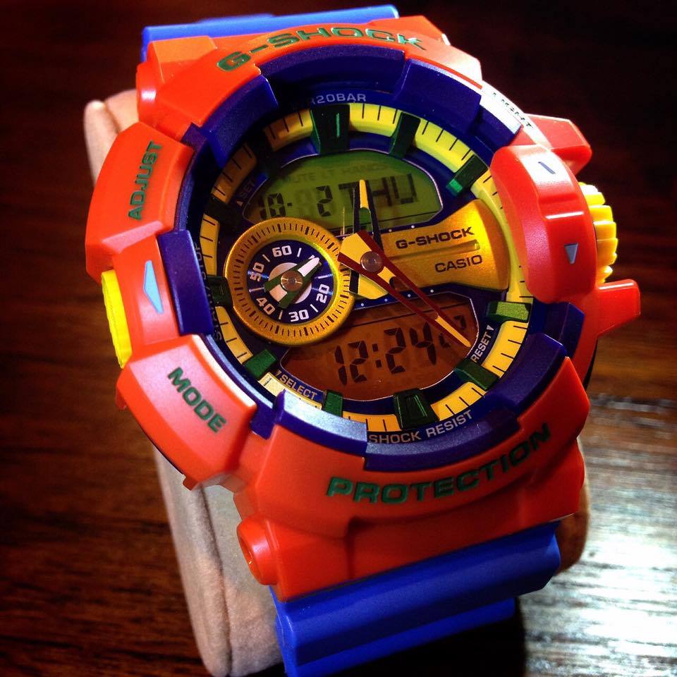 CASIO MID YEAR SALE G-SHOCK พร้อมส่ง นาฬิกาข้อมือ นาฬิกากันน้ำ นาฬิกาของแท้ ประกันศูนย์ CMG 1 ปี รุ่น GA-400-4A นาฬิกาสีส้ม