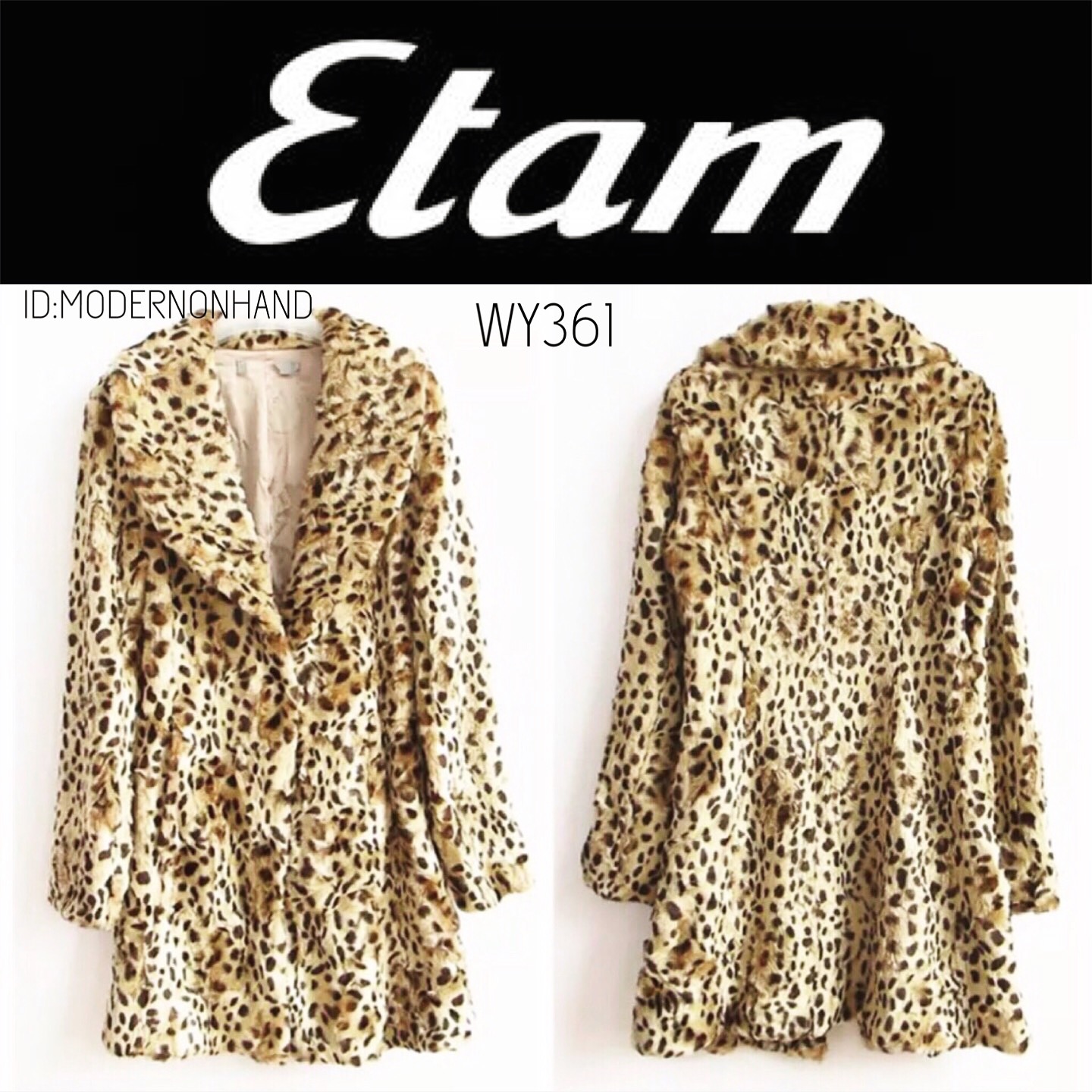 Etam เสื้อโค้ท แต่งขน ลายเสือดาว สีเหลืองนูททอง โค้ทยาว แต่ชงขนหนานุ่ม เนื้อละเอียด ลายเสือดาว สวย หรู งานแบรนด์เนมหรู ETAM จากฝรั่งเศส แท้100% คะ Size S ลายเสือ