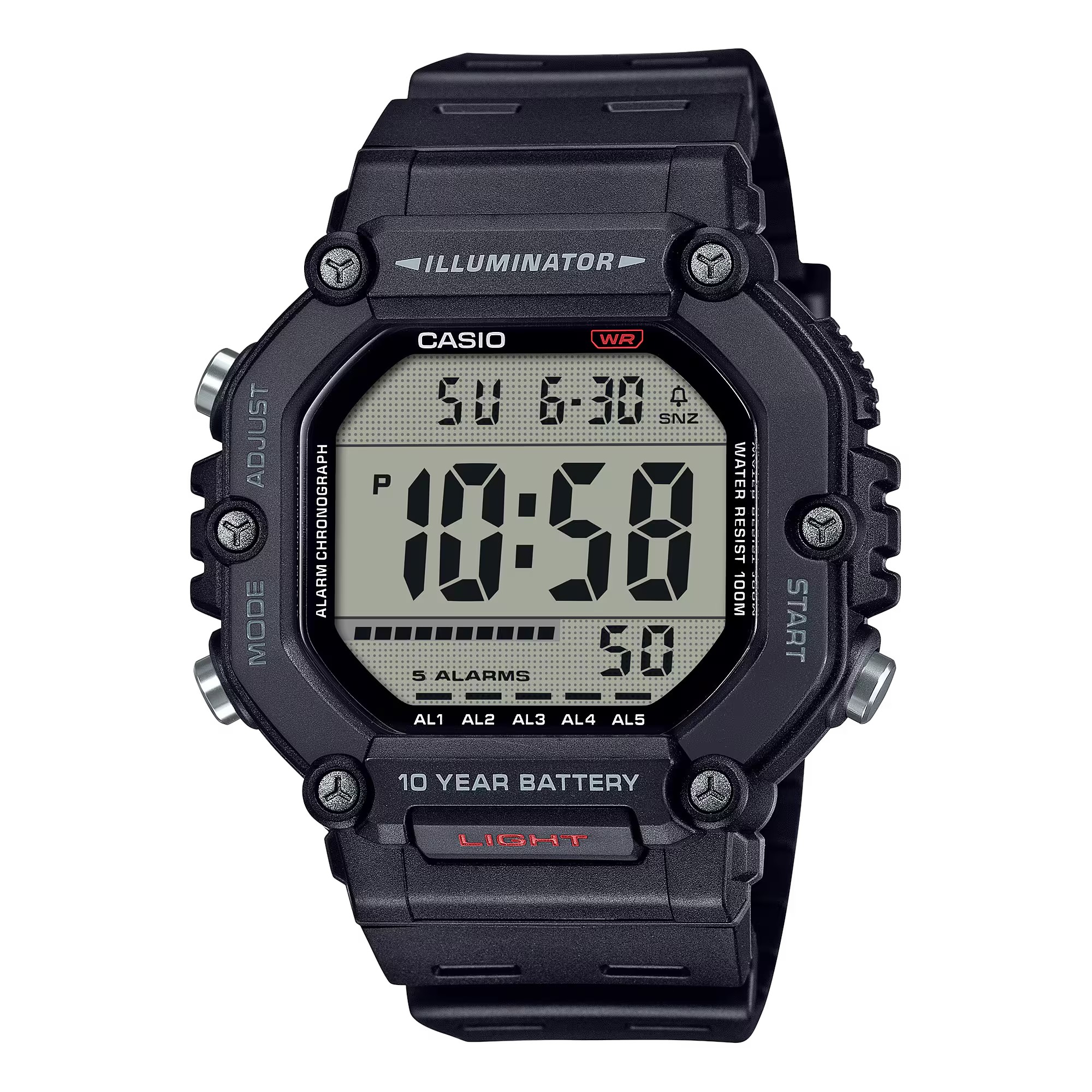 CASIO MID YEAR SALE นาฬิกาคาสิโอ พร้อมส่ง นาฬิกาข้อมือ นาฬิกากันน้ำ นาฬิกาของแท้ BTS ประกันศูนย์ CMG 1 ปี รุ่น AE-1600WH-1A นาฬิกาสีดำ