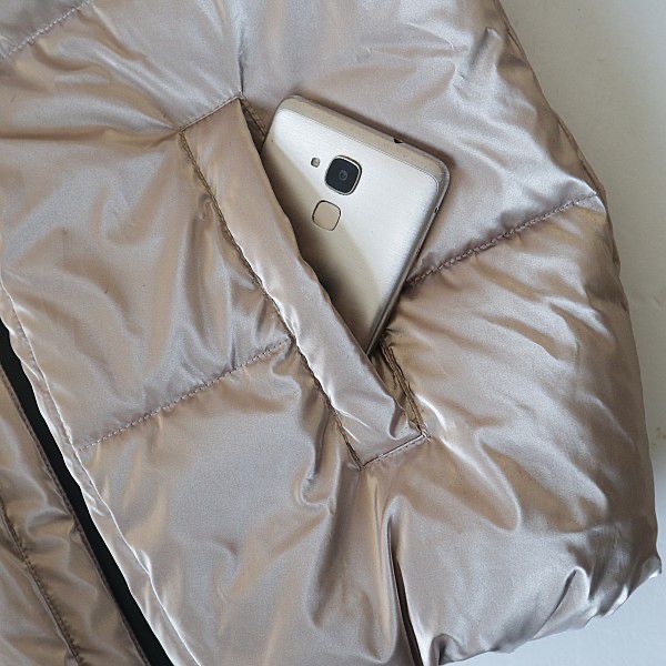 Oodji เสื้อกันหนาว เสื้อฮู้ด บุนวมอุ่น สีแชมเปญ แบรนด์ Oodji Ultra (padded puffer coAt
