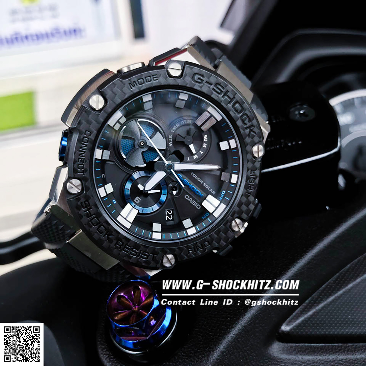 CASIO MID YEAR SALE G-SHOCK พร้อมส่ง นาฬิกาข้อมือ นาฬิกากันน้ำ นาฬิกาของแท้ ประกันศูนย์ CMG 1 ปี รุ่น GST-B100XA-1A นาฬิกาสีดำ