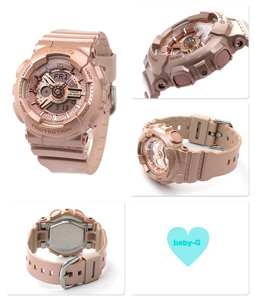 CASIO BABY-G นาฬิกาข้อมือ นาฬิกากันน้ำ นาฬิกาของแท้ ประกันศูนย์ CMG 1 ปี รุ่น BA-111-4A นาฬิกาสีชมพู