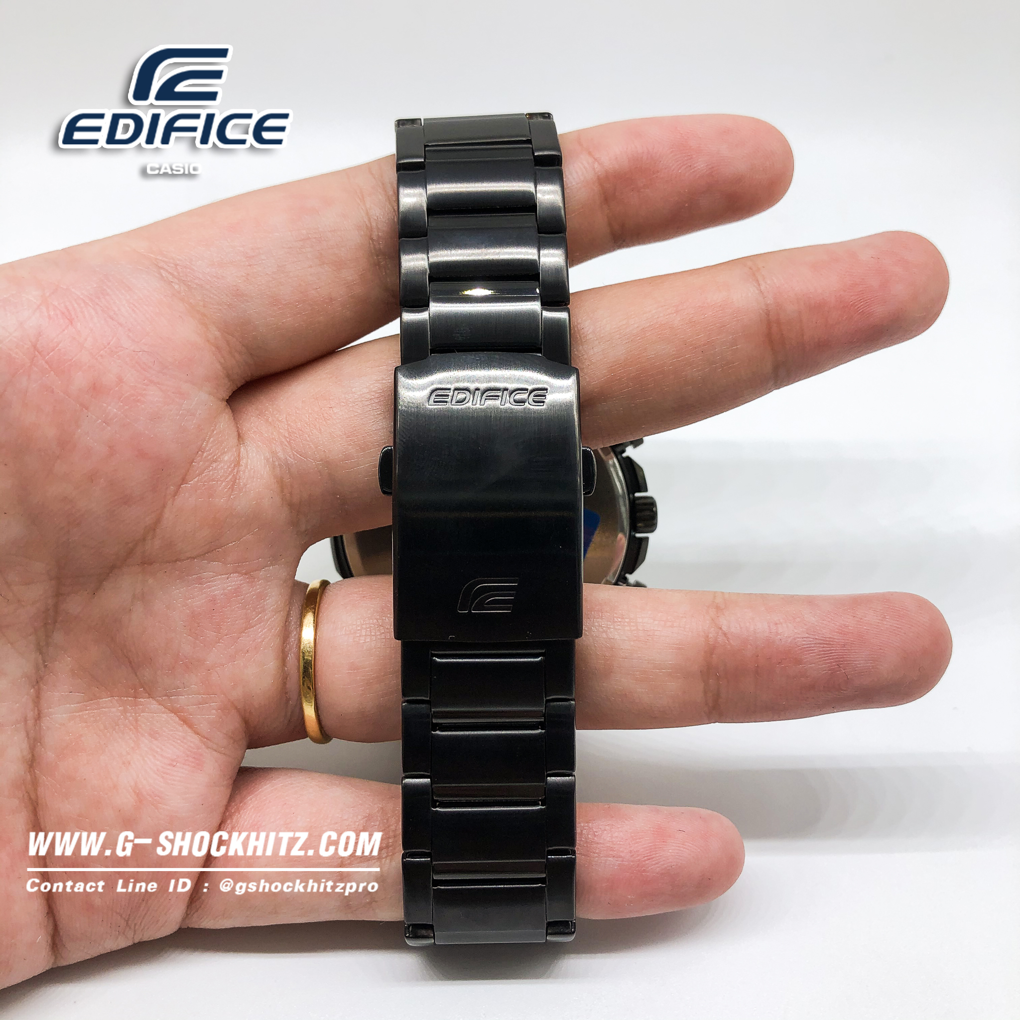 CASIO นาฬิกาคาสิโอ นาฬิกาข้อมือ นาฬิกากันน้ำ นาฬิกาของแท้ ประกันศูนย์ CMG 1 ปี รุ่น EFR-571DC-1A นาฬิกาสีดำ