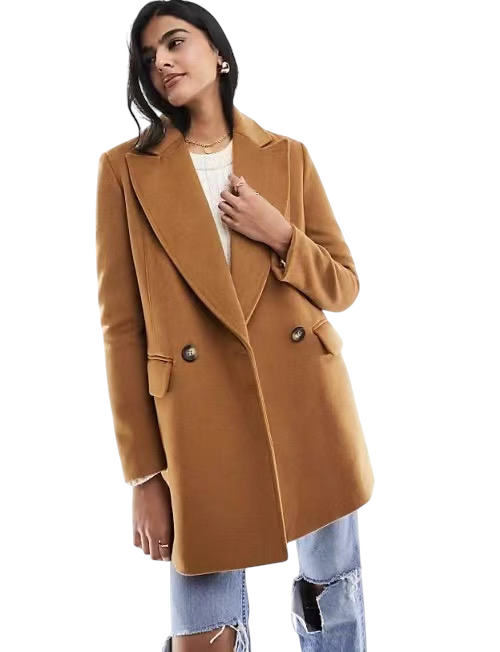 Love tree เสื้อโค้ทกันหนาว เสื้อกันหนาว overcoat โค้ทวูล สีcamel belt coat สีครีมเบจ แบรนด์ RIVER ISLAND Camel
