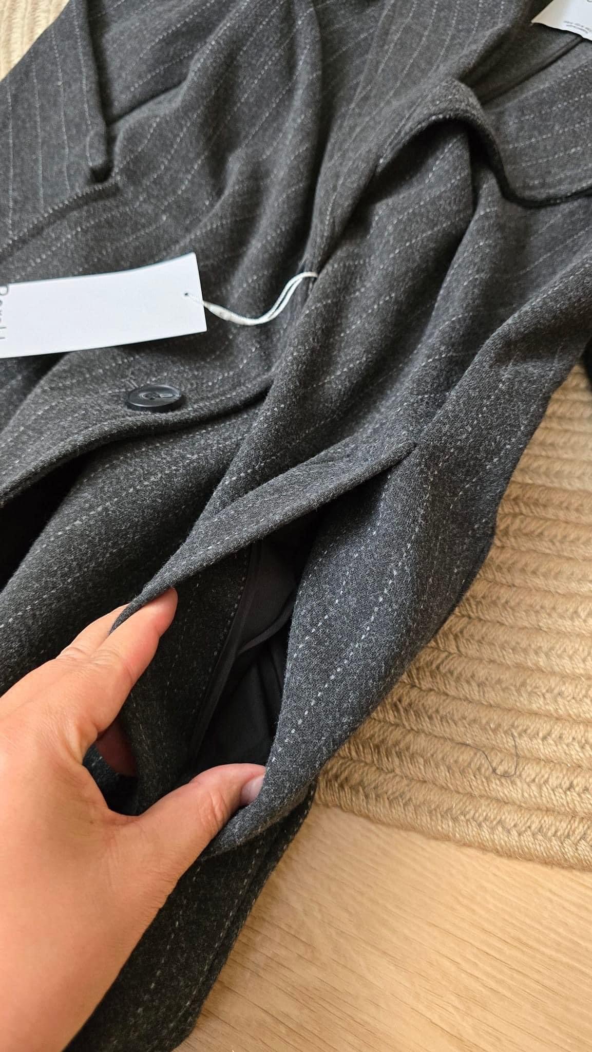 เสื้อโค้ท เสื้อกันหนาว Trench coat Bershka Knitting สีเทา แบรนด์ mohito สำเนา สำเนา