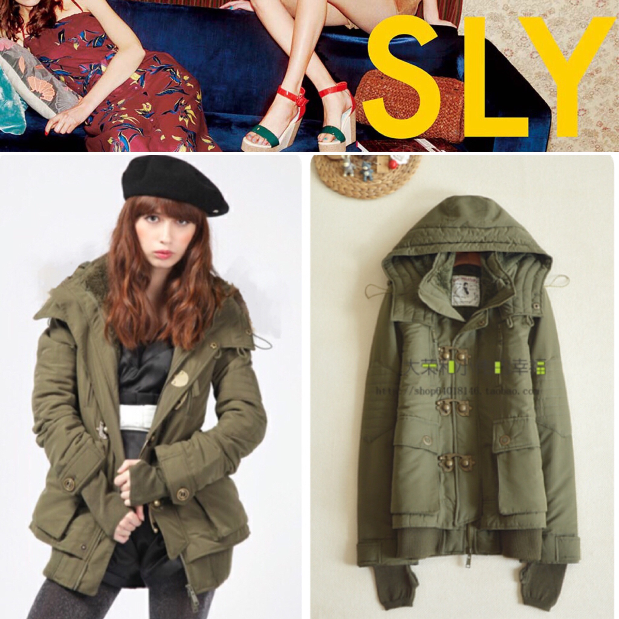 เสื้อกันหนาว โค้ท เสื้อหนาวแต่ง หมวกฮูท สีดำ ซับขนอุ่นด้านใน(ขนอุ่นด้านใน ถอดใส่ได้ทั้งตัวเลยคะ) แบรนด์เนม SLY แท้100% แบรนด์เนมพรีเมี่ยม สวย แนว มากๆคะ Size M/L ดำ