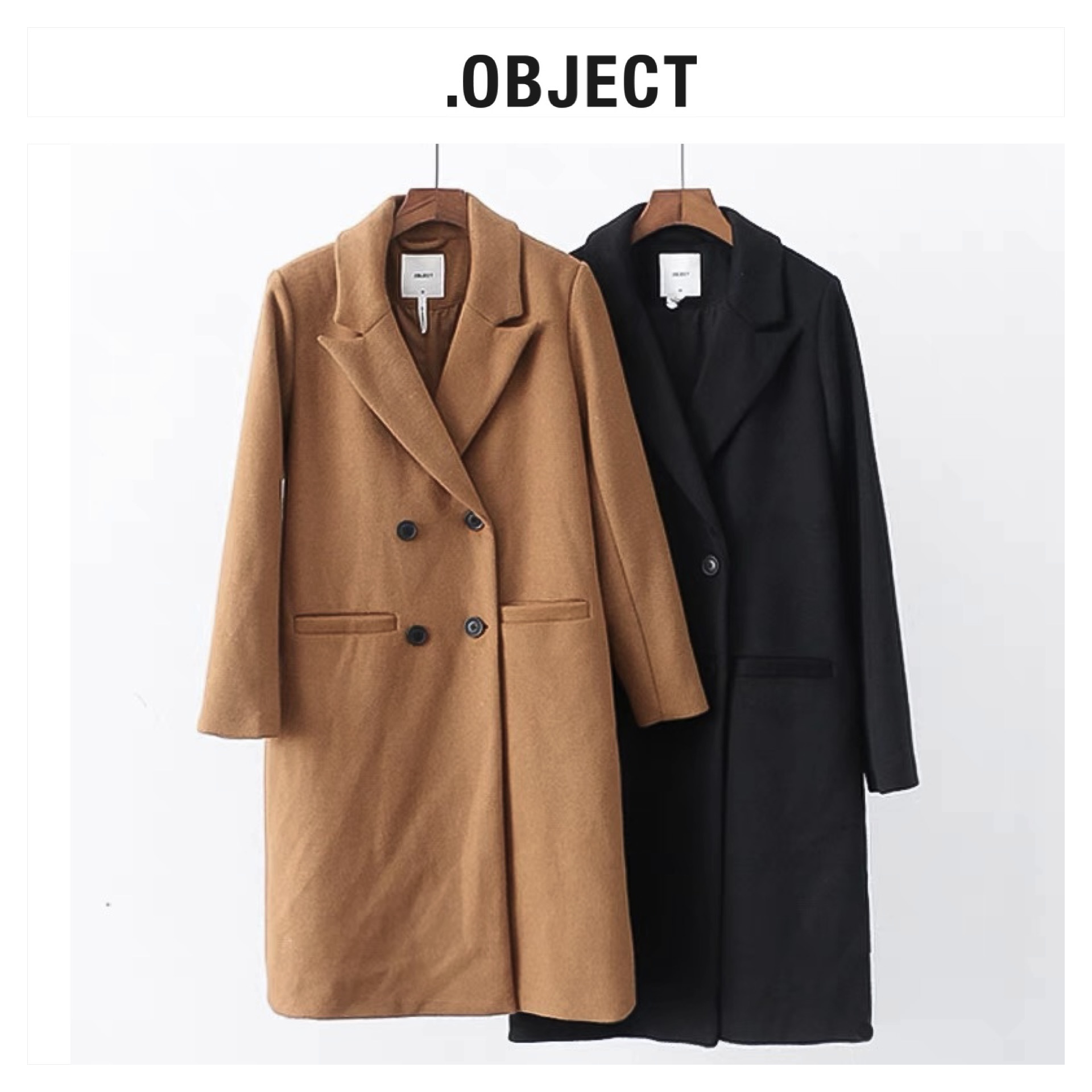 Object เสื้อโค้ท เสื้อกันหนาว เนื้อผ้าสักหลาดวูล สีน้ำตาลขมิ้น แบรนด์ .Object