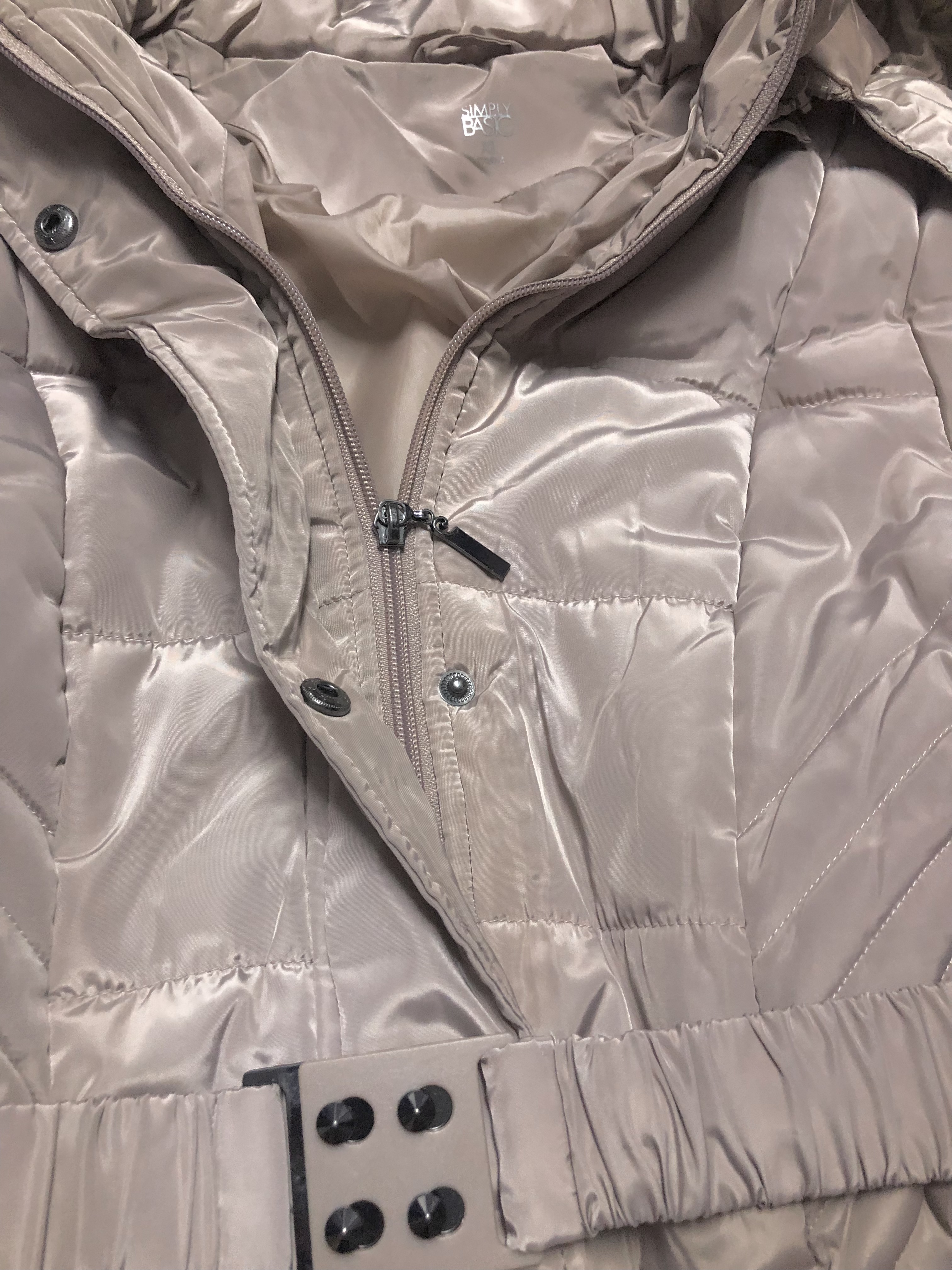 U.S. Polo ASSN. เสื้อกันหนาว เสื้อฮู้ดเฟอร์ บุนวมอุ่น สีนู้ดกะปิ แบรนด์ U.S. POLO ASSN. (padded puffer coat สำเนา กะปิ