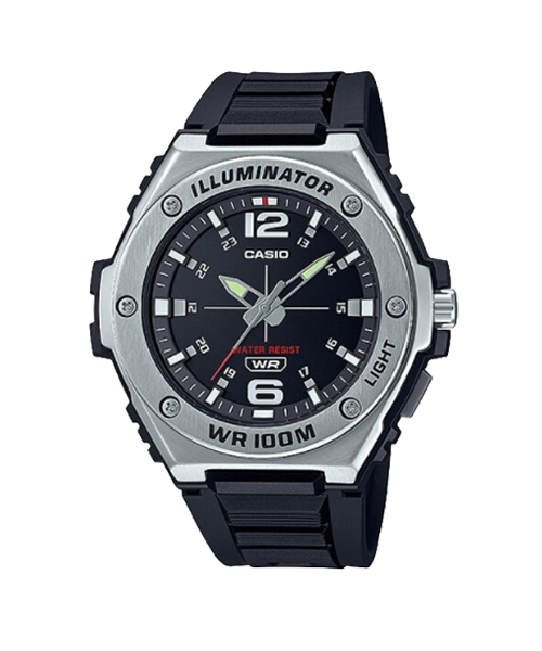 CASIO นาฬิกาคาสิโอ นาฬิกาข้อมือ นาฬิกากันน้ำ นาฬิกาของแท้ ประกันศูนย์ CMG 1 ปี รุ่น MWA-100H-1A นาฬิกาสีดำ