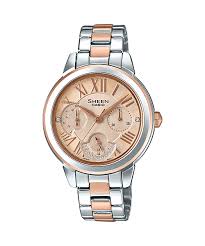 CASIO SHEEN นาฬิกาข้อมือ นาฬิกากันน้ำ นาฬิกาของแท้ ประกันศูนย์ CMG 1 ปี รุ่น SHE-3059SPG-9A นาฬิกาสีเงิน