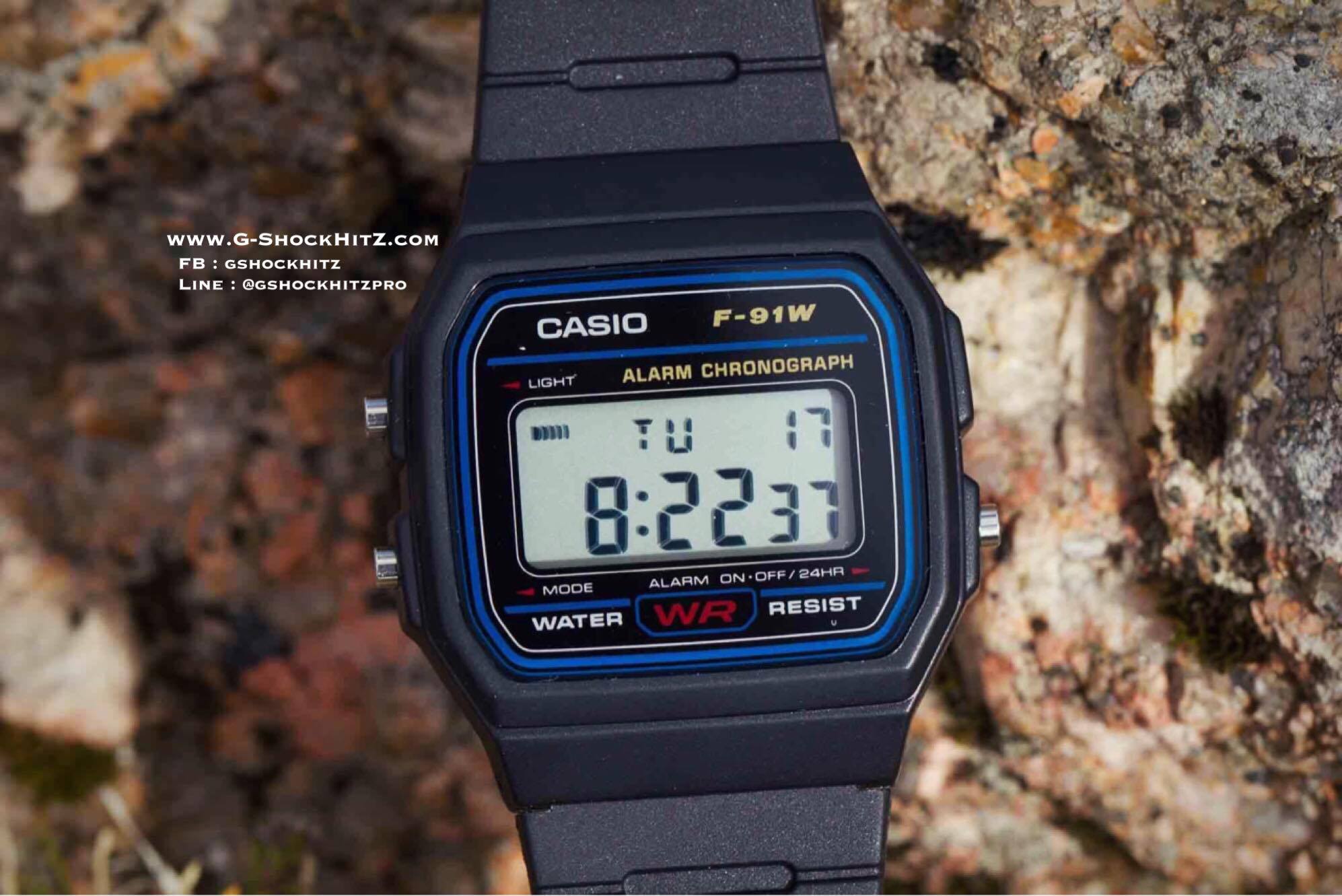 CASIO MID YEAR SALE นาฬิกาคาสิโอ พร้อมส่ง นาฬิกาข้อมือ นาฬิกากันน้ำ นาฬิกาของแท้ BTS ประกันศูนย์ CMG 1 ปี รุ่น F-91W-1 นาฬิกาสีดำ