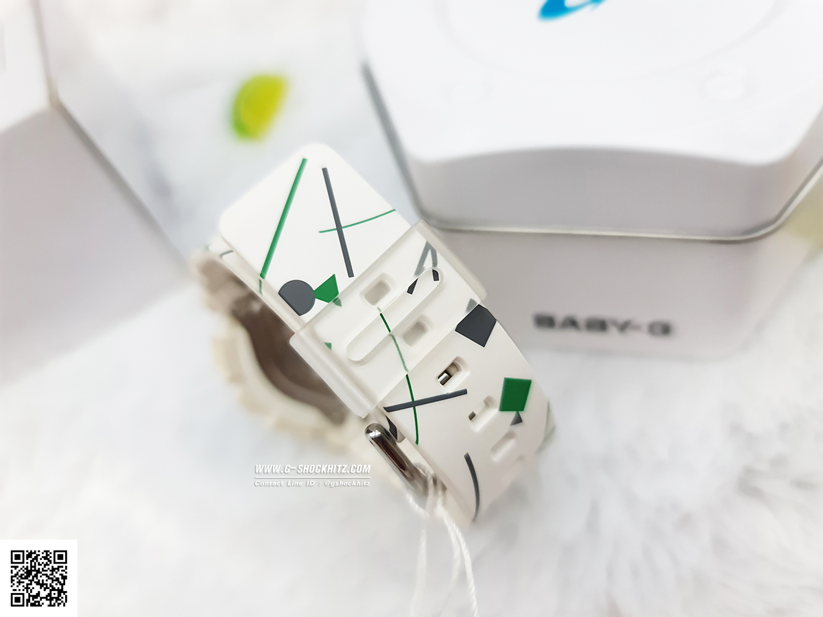 CASIO BABY-G นาฬิกาข้อมือ นาฬิกากันน้ำ นาฬิกาของแท้ ประกันศูนย์ CMG 1 ปี รุ่น BA-120SC-7A นาฬิกาสีขาว