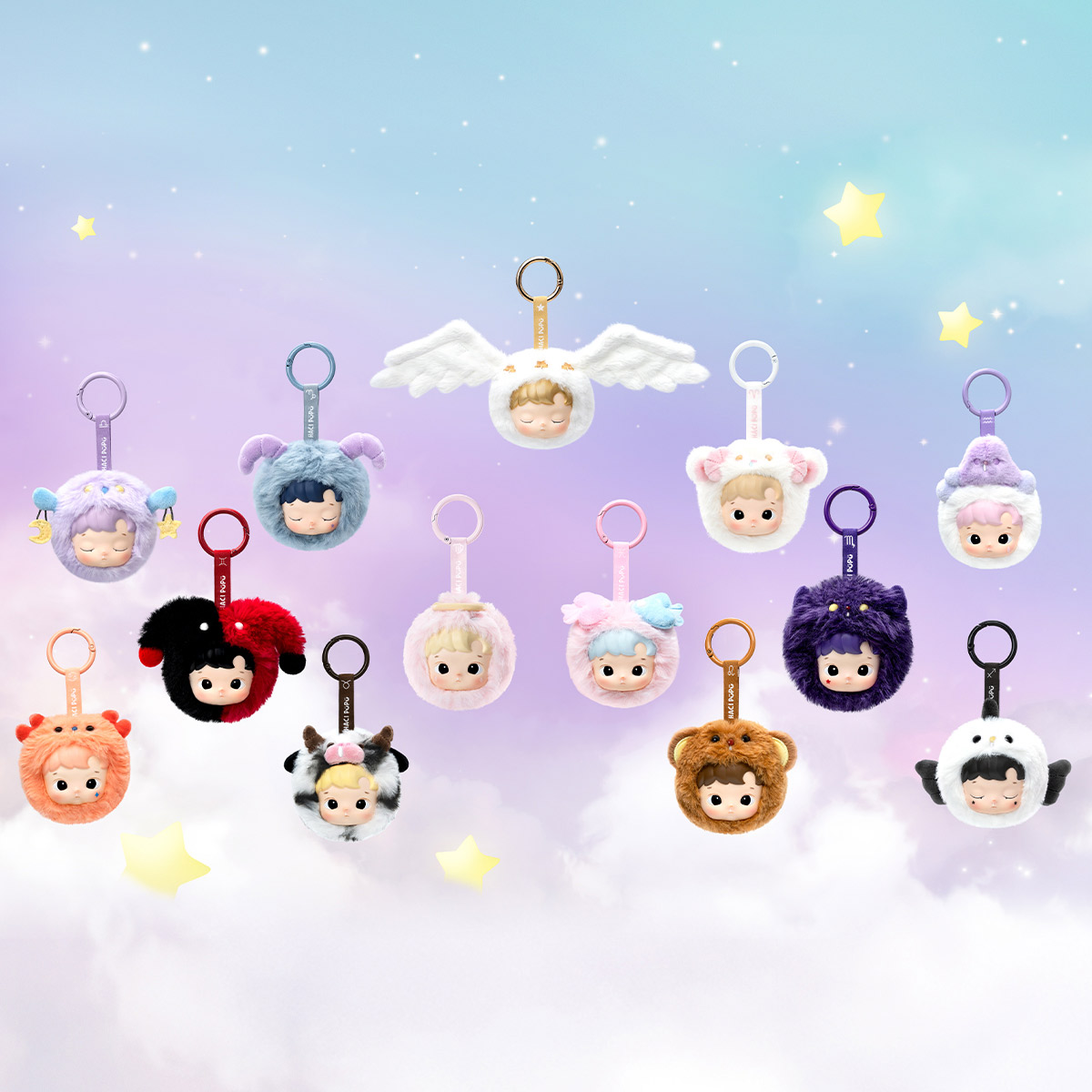 POPMART กล่องสุ่มพวงกุญแจHACIPUPU The Constellation Series Vinyl Plush Blind Box