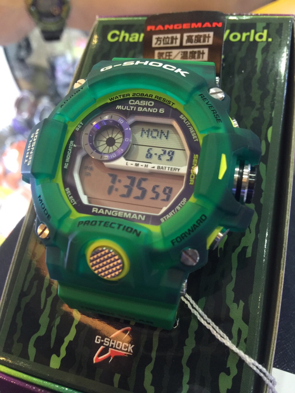 CASIO G-SHOCK นาฬิกาข้อมือ นาฬิกากันน้ำ นาฬิกาของแท้ ประกันศูนย์ CMG 1 ปี รุ่น GW-9401KJ-3J นาฬิกาสีเขียว