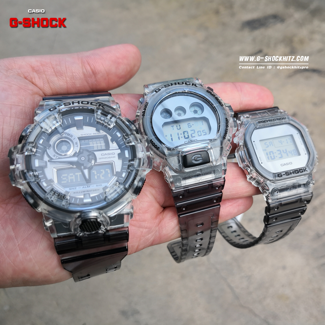 CASIO G-SHOCK นาฬิกาข้อมือ นาฬิกากันน้ำ นาฬิกาของแท้ ประกันศูนย์ CMG 1 ปี รุ่น GA-700SK-1A นาฬิกาสีใส