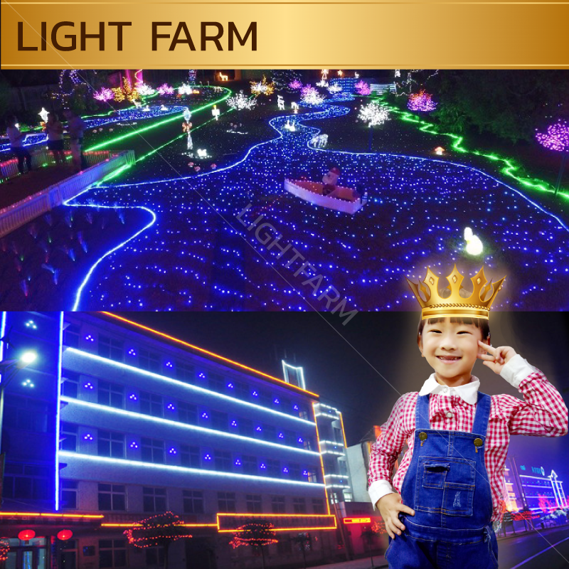 ไฟสายยาง ท่อกลม LED 100 m สีรวม RGB
