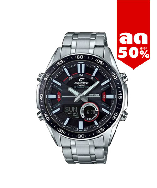 CASIO EDIFICE นาฬิกาข้อมือ นาฬิกากันน้ำ นาฬิกาของแท้ ประกันศูนย์ CMG 1 ปี รุ่น EFV-C100D-1A นาฬิกาสีดำ