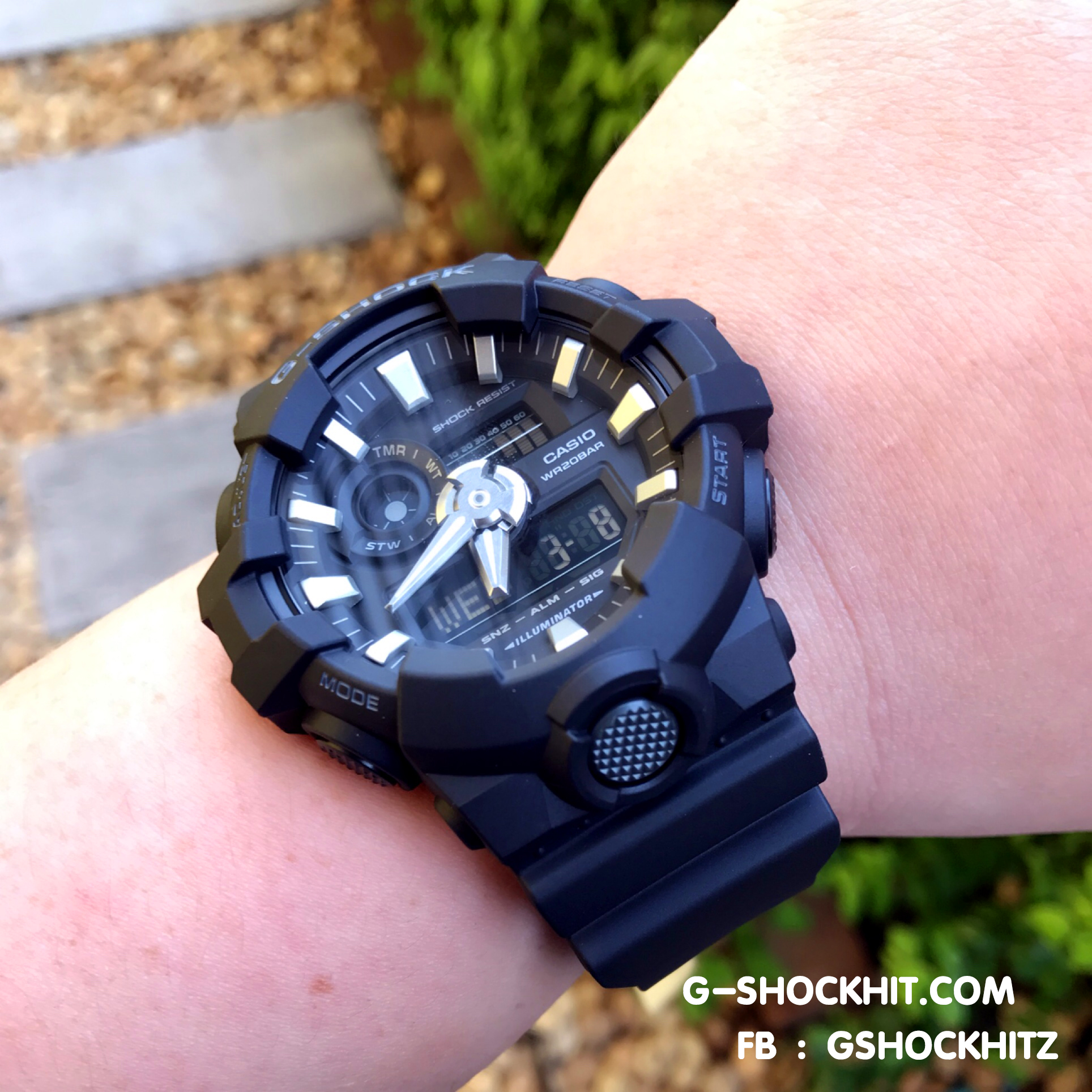 CASIO MID YEAR SALE G-SHOCK นาฬิกาข้อมือ นาฬิกากันน้ำ นาฬิกาของแท้ ประกันศูนย์ CMG 1 ปี รุ่น GA-700-1B นาฬิกาสีดำ