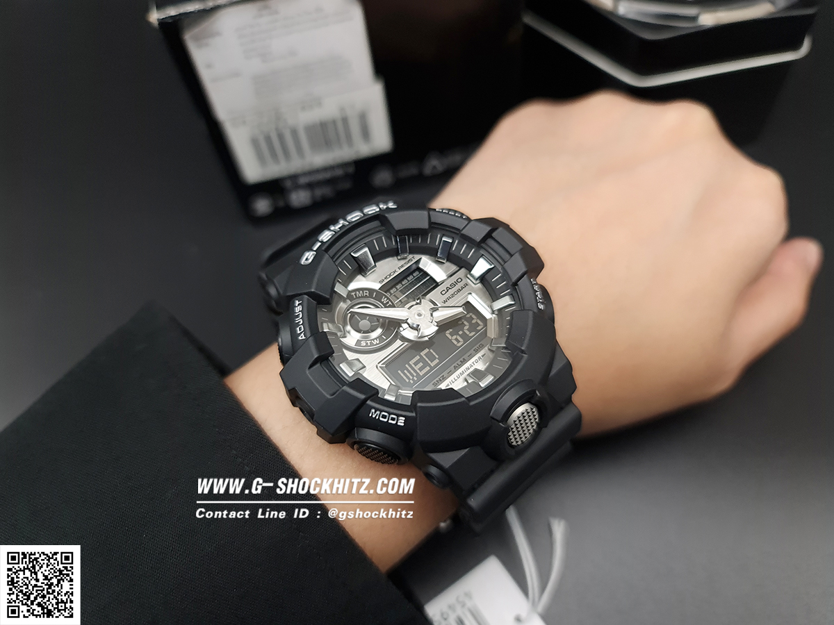 CASIO G-SHOCK นาฬิกาข้อมือ นาฬิกากันน้ำ นาฬิกาของแท้ ประกันศูนย์ CMG 1 ปี รุ่น GA-710-1A นาฬิกาสีดำ