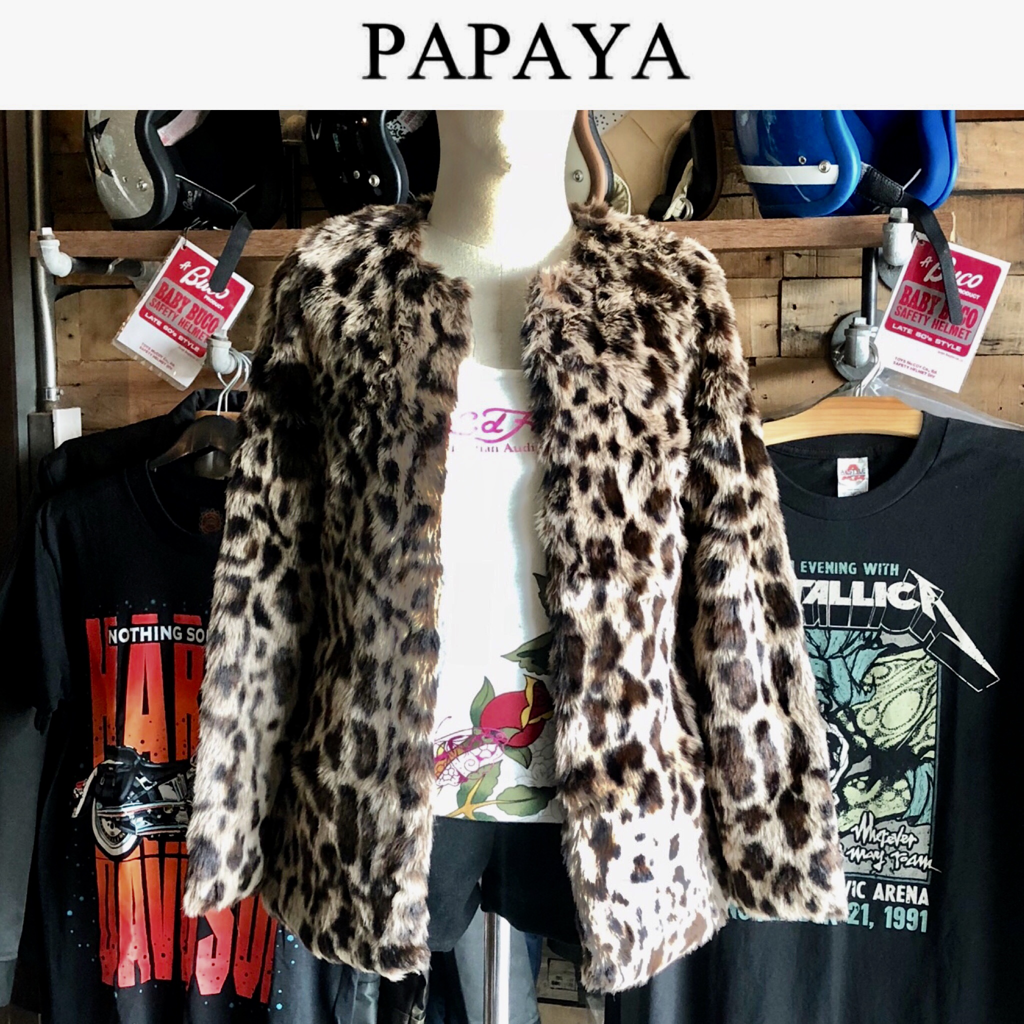 PAPAYA เสื้อขนเฟอร์ เสื้อกันหนาว ขนเฟอร์ลายเสือ แบรนด์ PAPAYA ขนนุ่ม สวย งานหรูมากคะ สำเนา ลายเสือ