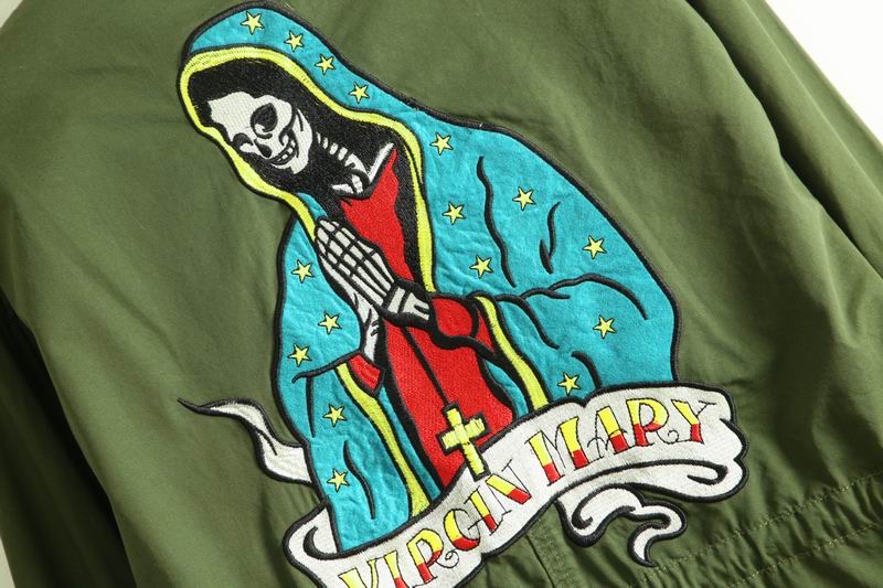 Virgin marry เสื้อนอกเขียวทหาร เสื้อแจ็คเก็ต แนวทหาร ลายปักVirgin marry เขียว