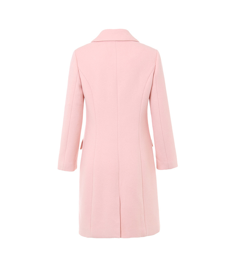 เสื้อโค้ทวูล Trench coat เสื้อโค้ทเฟอร์ โค้ทสักหลาดสีชมพูอ่อน แบรนด์ Roem