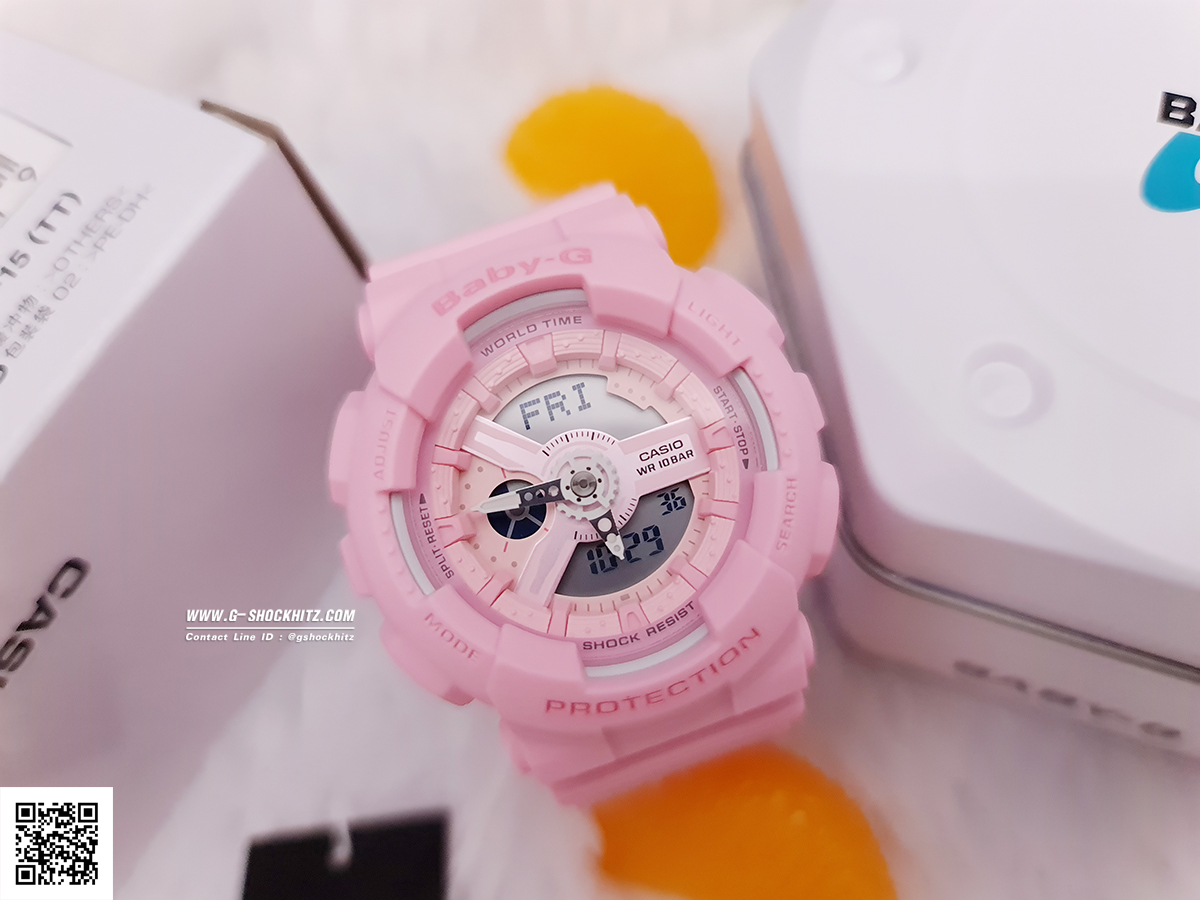 CASIO MID YEAR SALE BABY-G พร้อมส่ง นาฬิกาข้อมือ นาฬิกากันน้ำ นาฬิกาของแท้ ประกันศูนย์ CMG 1 ปี รุ่น BA-110-4A1 นาฬิกาสีชมพู