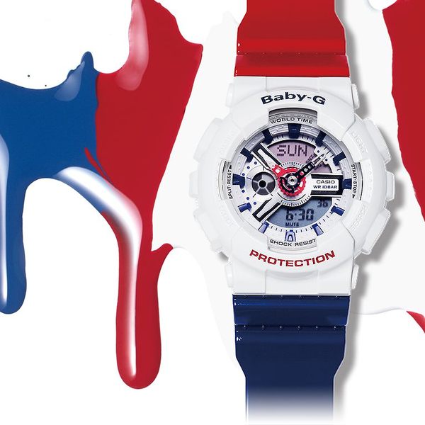 CASIO BABY-G นาฬิกาข้อมือ นาฬิกากันน้ำ นาฬิกาของแท้ ประกันศูนย์ CMG 1 ปี รุ่น BA-110TR-7A นาฬิกาสีขาว