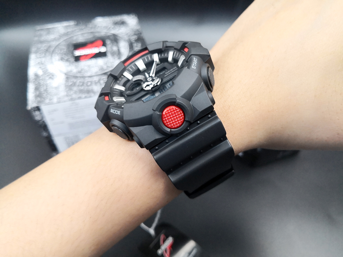 CASIO MID YEAR SALE G-SHOCK นาฬิกาข้อมือ นาฬิกากันน้ำ นาฬิกาของแท้ ประกันศูนย์ CMG 1 ปี รุ่น GA-700-1A นาฬิกาสีดำ